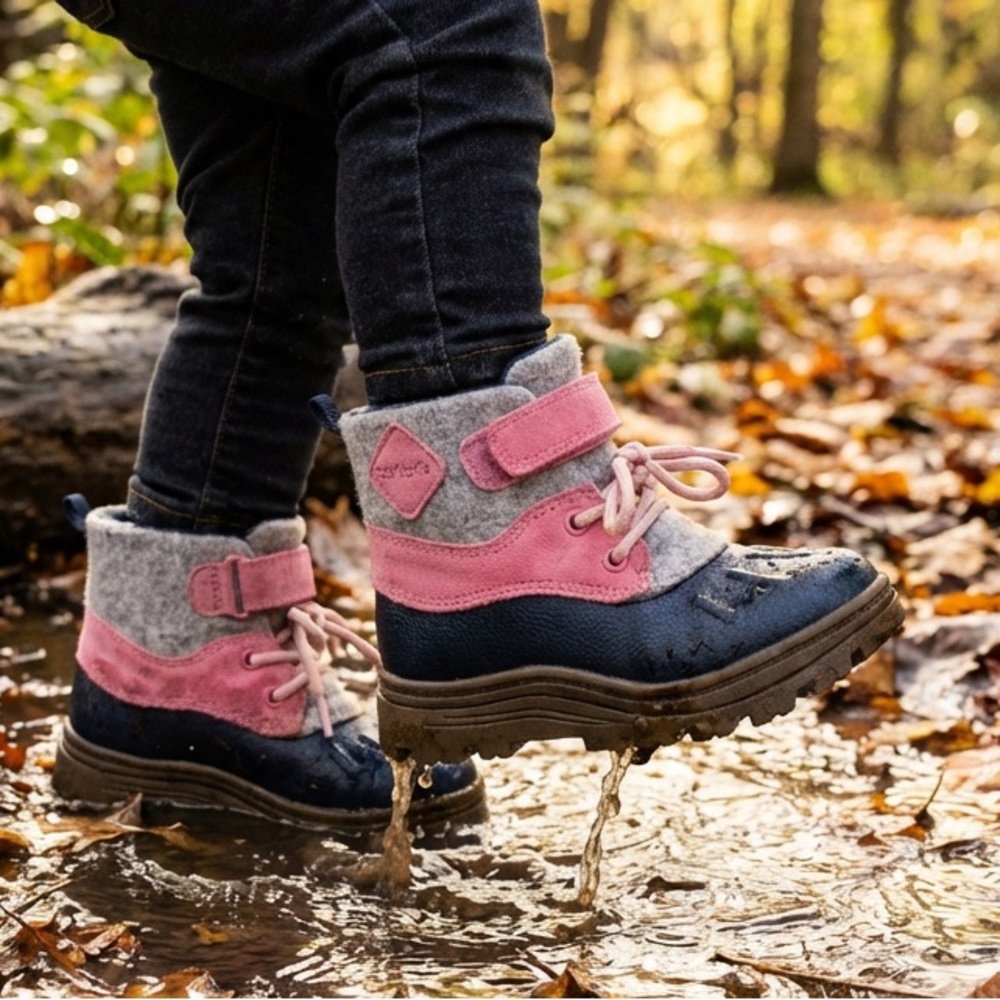 Girls Duck Boots Toddler Size 10 Waterproof Snow Rain Boots Pink Gray Carter’s